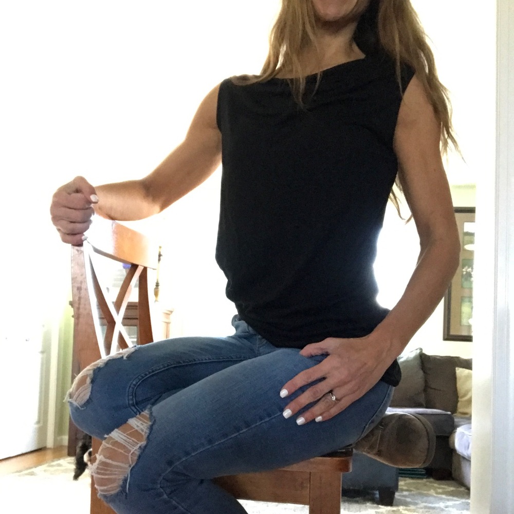 black asymmetrical Helmut Lang shirt